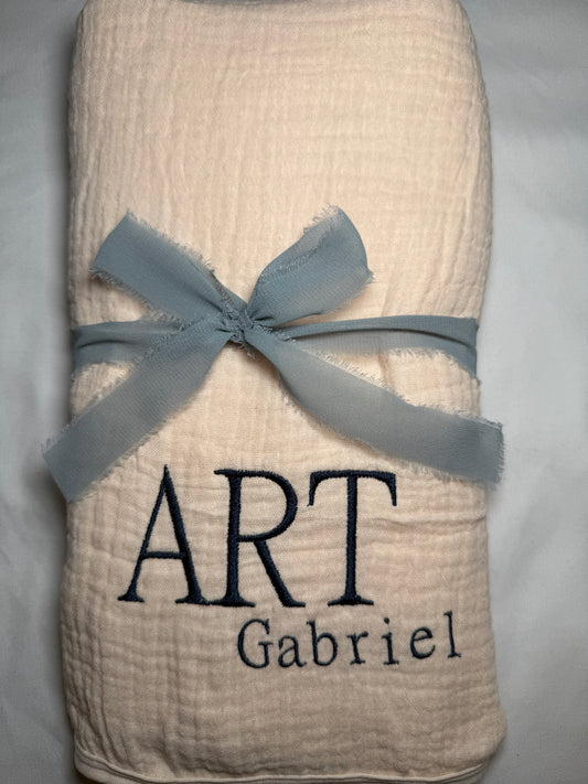 Custom Muslin baby blanket