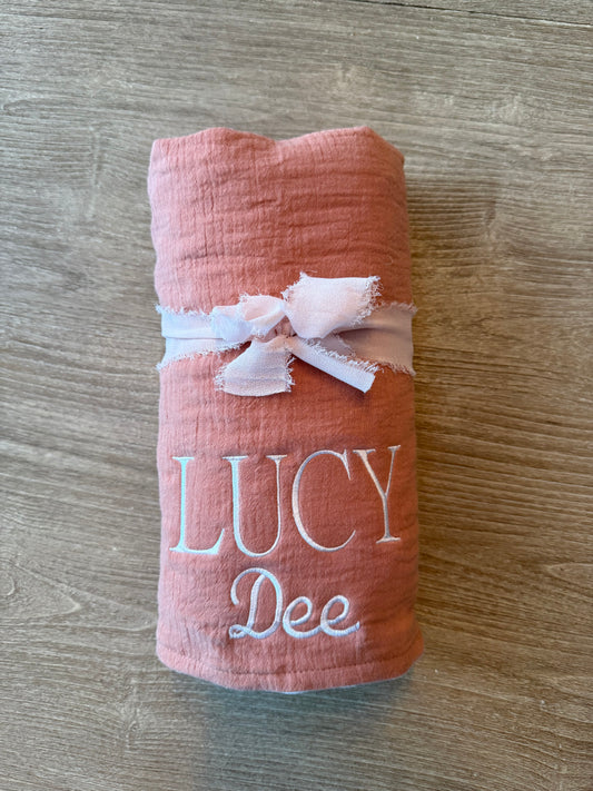 Muslin Baby Blanket with Minky Lining